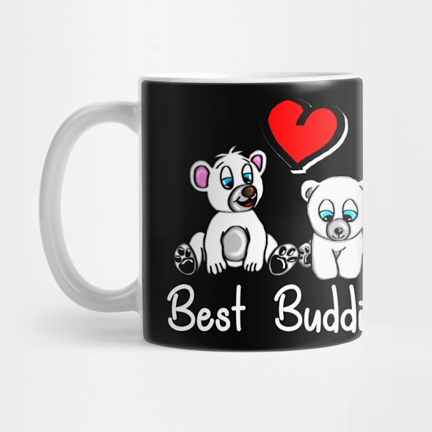 Cute Baby Icebear with heart - Best Buddies - dark background by emyzingdesignz